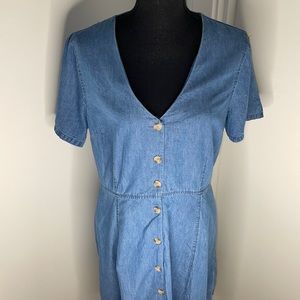ASOS Denim Cornflower Button Down Shirt Dress US 8